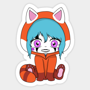 creepypasta red panda (candy cane) Sticker